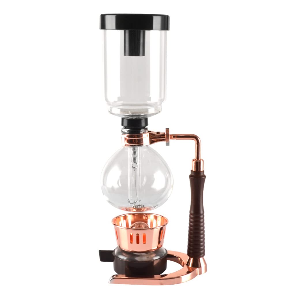 JITEM Macchina da caffè Sifone Macchina da caffè Manuale Retro Vuoto Vetro Sifone Pentola Percolatori 3 tazze di vetro Sifone da tavolo Macchina da caffè per caffè o tè