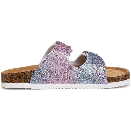 Image of Torotto Kids Sandals Boys Girls Slide Summer Non-slip Cork Glitter Toddler Slippers with Adjustable Straps for Indoor & Outdoor