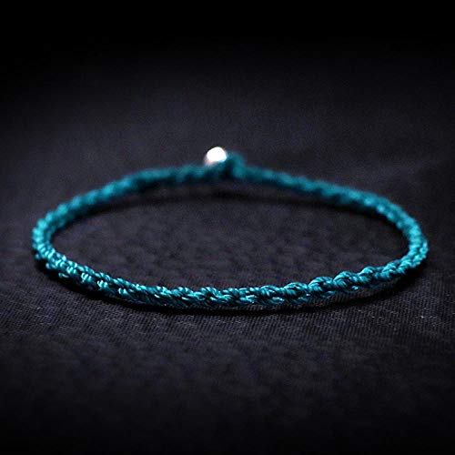 Corde tibétaine pour couple - Accessoire porte-bonheur bleu pour le quotidien