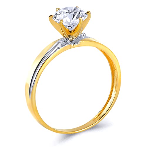 The World Jewelry Center Ladies 14k Yellow Gold Engagement Ring and Wedding Band Bridal Set3