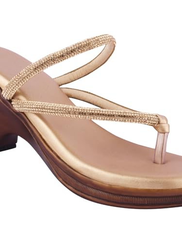 Image of TRYME Gorgeous Wedge Slip On Sandal Embellished Rhinestones Strap Platform Party Heels For Womens & Girls