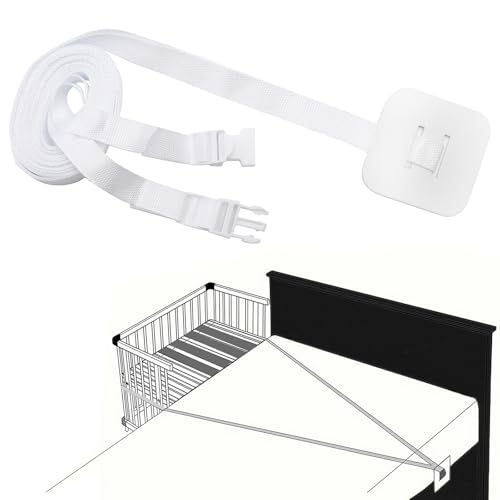 ZMDMAH 8m Gurt für Babybett Fester für Kinderbett Beistellbetten Beistellbett Baby Boxspringbett Zum Andocken an Das Erwachsenenbett (Weiß)