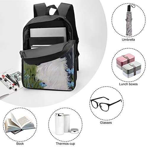Mochila escolar unisex con estampado de perro y diseño 3D moderno de 42x30x13cm 6