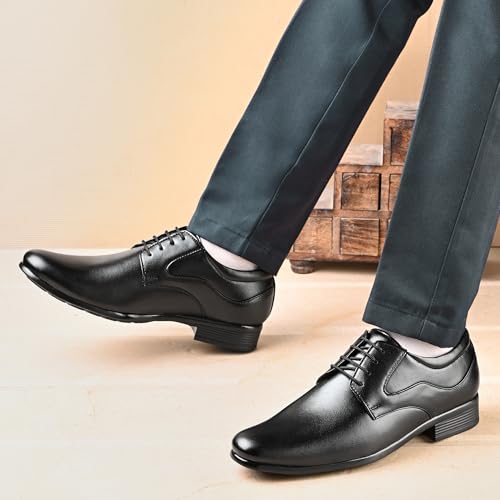 Image of Centrino Formal Shoes for Men | Lightweight Comfortable Office Shoes for Man Stylish | Cushioned Insole Lace-Up Shoes for Men | Durable TPR Sole | Trendy Classic Design Footwear for Men (8115)