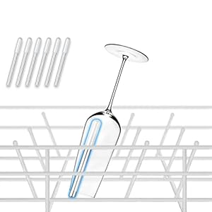 ecooe 6er-Set Flaschenhalter für Spülmaschine Glashalter mit verlängerte Silikonkappe Universelle Spülmaschineneinsatz für Weingläser, Sektfläser, Biergläser usw. (11, 5 cm)