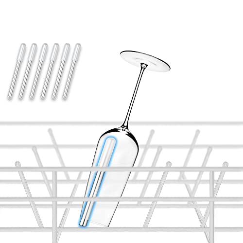 ecooe Juego de 6 soportes para botellas para lavavajillas, soporte de cristal con tapa de silicona extendida, por copas de vino, copas de champán, vasos de cerveza, etc. (6 cortos)
