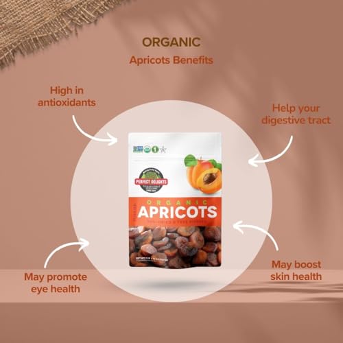 Perfect Delights Sun-Dried Organic Apricots, Vegan & Healthy Fruit Snack for Kids and Adults - Single Pack (32 oz) - Image 4