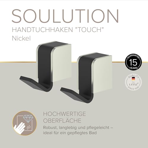 Crochet x2 angles Soulution noir mat nickel support mural angle - 3