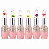 Witcrskm Color Changing Lipstick 6Pcs, Magic Crystal Flower Jelly Lip Gloss Makeup Set, Long Lasting Lip Balm Moisturizer PH Clear Temperature Lipsticks, Ideal Gifts For Sister Girls Girlfriend Women