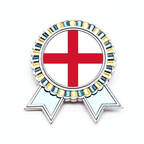 Broche drapeau Angleterre et Union Européenne en métal style médaille