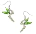 DianaL Boutique Tinkerbell Fairy Earrings Green Crystal Wings Gift Boxed Tinker Bell