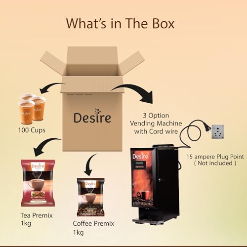 Image of Coffee Machine | Fully Automatic Tea & Coffee 3 Lane Vending Machine | 3 Litre Tank | Drink 3 Hot Beverages Tea, Coffee and Soup Premix at Smart Homes,Offices