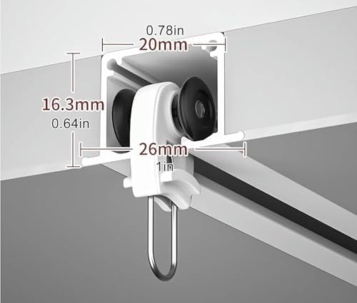 White Hidden Recessed Ceiling Track Mount, Heavy Duty Room Divider System, Adjustable Curtain Rods 10-30 Ft, Ideal for Living Room & Bedroom Décor