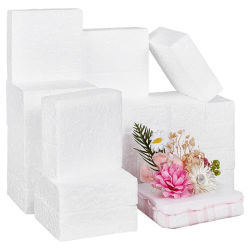 BENECREAT Paquete de 20 cuadrados de espuma para manualidades de 75 x 75 mm, base blanca para pintura personalizada, bloques de modelado de poliestireno para proyectos de bricolaje, escultura y