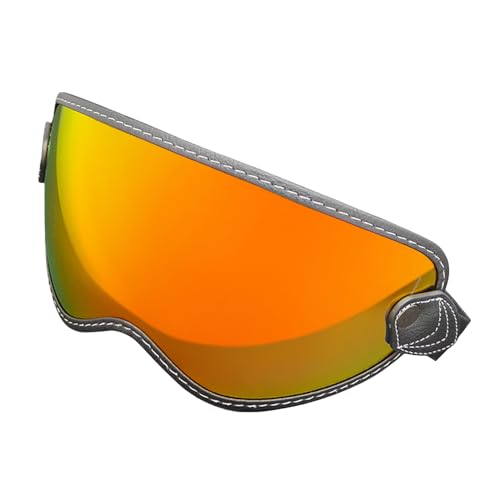 ZQIYDYP Retro Helmet Visor,Elastic Band Bubble Visors,Open Face Helmet Visor for Open Face 3/4 Face Helmets (Revo Deep Red-Day Use Only)