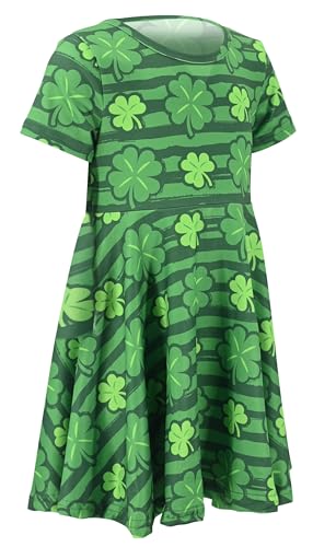 Image of Unique Baby Girls' Short Sleeve Everyday Printed Dresses for Kid and Toddler, Sizes 2T-12Y