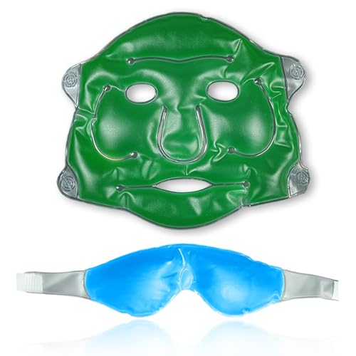 Image of Aqua Ice Face & Eye Cooling Gel Mask and Aloe Vera Gel Mask Ice Pack for Face and Eye Patches Remove Dark Circles, Fatigue Cool Eyes Patch Pads Eye Care | Facial Skin Refresh Face Mask for Hot & Cold Therapy (Small Aloe Face Mask, Eye Mask)