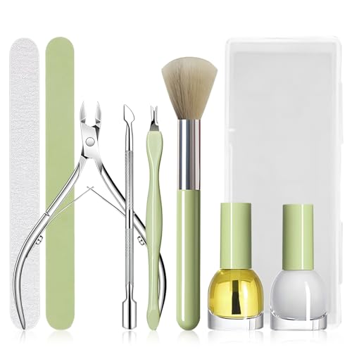 Cuticle Remover, Cuticulas Kit Manicura, con Alicate Cuticulas, Aceite Cuticulas, Limas para Uñas, Ablandador de Cuticulas, Empujador de Cuticulas, Cuidado Profesional, Fácil de Usar(8 Piezas)