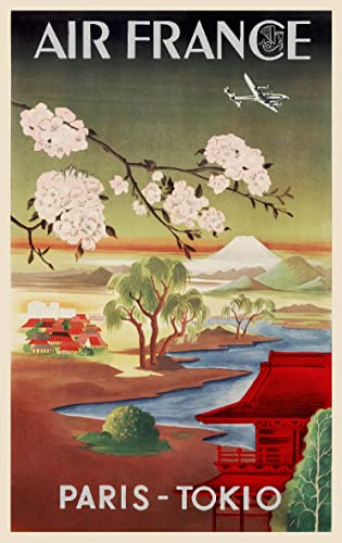 Générique Air France Paris-Tokyo - Poster 60x100 cm d'une Affiche Ancienne