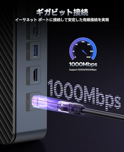 undefined ORICO 12-in-1 USB-C ドッキングステーション M.2 SSD ケース NVMe/SATA対応&2.5/3.5インチ HDD、10Gbps伝送、内蔵ファン、4K@60Hz HDMI、SD/TFカードリーダー、イーサネット、100W PD対応 - D35M2 の商品画像 7
