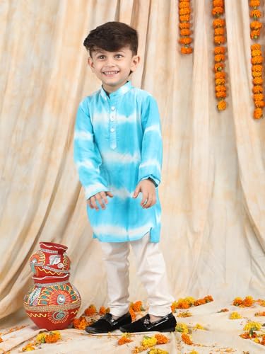 Image of POLKA TOTS Boys Cotton Ethnic Kurta Pajama Set with Attached Koti | Ethnic Motif Wear Kids Kurta Pyjama for Boys & Toddlers | Traditional Dress for Weddings & Festivals | Festive Jubba Set for Babies
