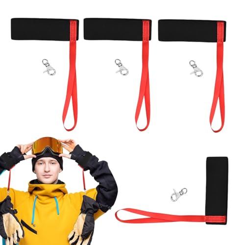 Lot De 4 Sangles De Transport Réglables Pour Skis – Nylon + EVA, 65-120 Cm, Légères Et Protectrices – Pour Snowboards Et Bâtons