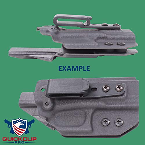 Quick Clip Pro Holster Tough Grip Clips, 3 Hole Adjustable Cant For Iwb Owb Kydex, Leather, Hybrid Holster Making. Tuckable Black Plastic W/ Chicago Screw Hardware Made In Usa (1.5" 4-Pack) #TOP5