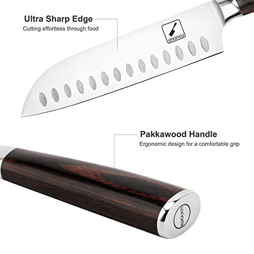 Santoku Knife - imarku 7 inch Kitchen Knife Ultra Sharp Asian Knife Japanese Chef Knife - German HC Stainless Steel 7Cr17Mov - Ergonomic Pakkawood Handle, Best Choice for Home Kitchen and Restaurant