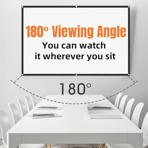 Projektor-Leinwand, Leinwand Beamer, Tragbarer HD-Projektorbildschirm, Faltbare Projektionswand, 180° Grad Betrachtungswinkel für das Heimkino der Indoor School im Freien (132cm(W) × 75CM(H)) 16:9