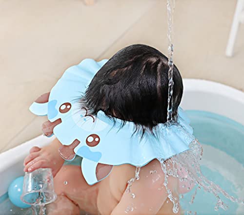 Image of Baby Shower Cap Shampoo Cap Bath Visor Hat Kids Hair Washing Shampoo Shield Adjustable Waterproof Bath Shield Visor for 0-8 Years