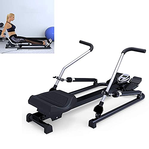Image of Multi-Function Rowing Machine Silent Hydraulic Rowing Exercise Fitness Equipment Double Resistance Adjustment Foldable Design for Office Gym