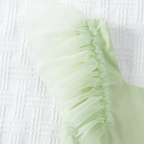 Image of Tutu.kk Toddler Girls Vintage Party Dress Ruffled Sleeve A-Line Tulle Flower Girl Dresses for Wedding,Birthday