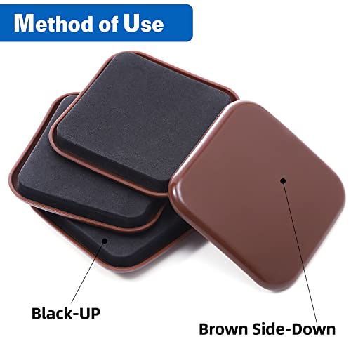 Kayzn Furniture Sliders, 12Pcs 3 Inch Square Furniture Moving Kits Carpet Sliders For Moving Furniture, Heavy Duty Furniture Movers - Protect The Carpet Surface, Easily Move Any Items #TOP2