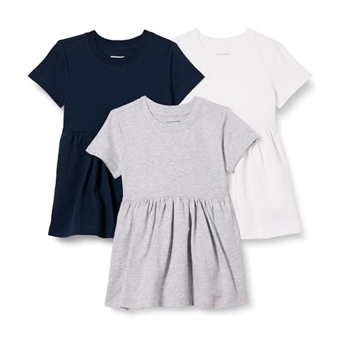 Amazon Essentials Mädchen Kurzärmeliges Jersey-Kleid, 3er-Pack,...