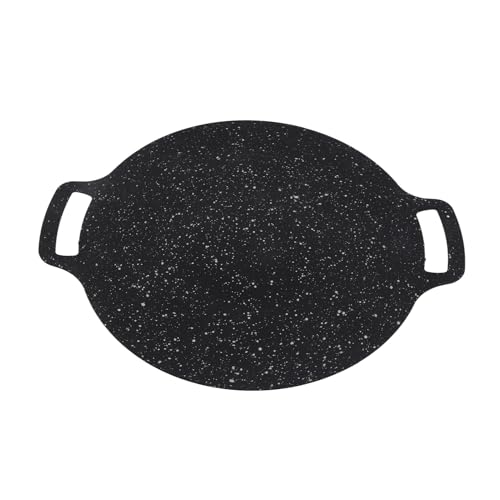 Adfaga Sartén para parrilla de barbacoa coreana, piedra Maifan Premium, superficie antiadherente, plancha de cocina al aire libre de alto calor para acampar, Picnics, barbacoa fami (28cm)