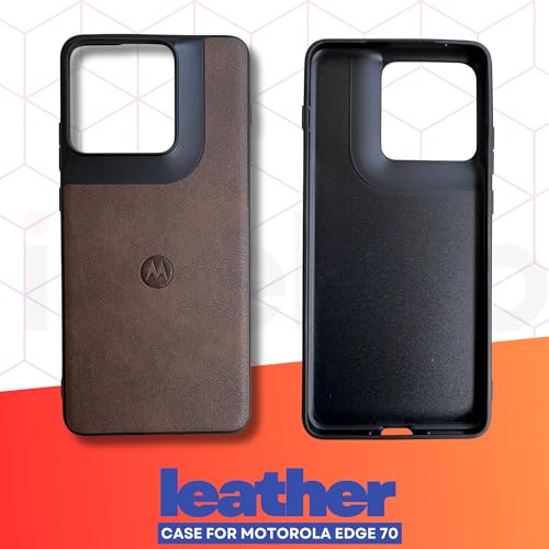 Image of Premium Leather Back Cover for Motorola Edge 70 5G | Slim & Stylish Protective Case with Soft Edges | Shock Resistant, Lightweight Case (Brown)
