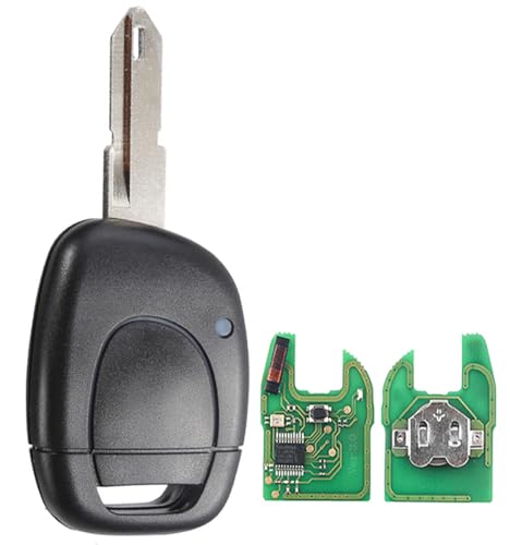 LAKAMODO Clé + électronique Vierge à Programmer ID46 433Mhz pour Renault Clio 2 Kangoo Master Twingo Megane Scenic Lame NE73 Pile Incluse