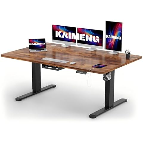 KAIMENG Electric Standing Desk with USB Charging Cover