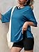 Tankaneo Womens Oversized Tshirts Summer Casual Short Sleeve Crew Neck T Shirt Loose Fit Side Slit Tee Tops Lake Blue