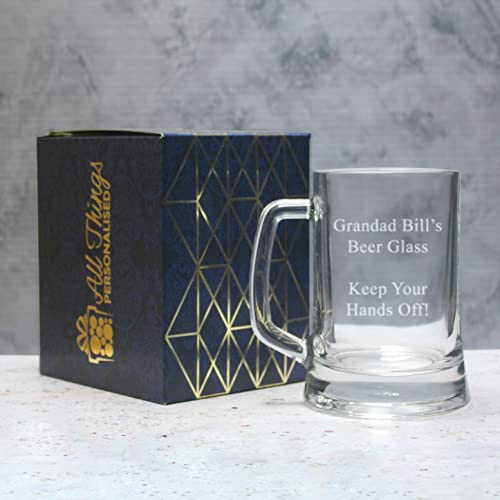 Personalised Engraved Beer Mug: Personalise with Any Message, Choose from Many Fonts - Ideal for Special Occasions, Laser Engraved, Gift Box - Perfect for Weddings, Ushers, Godfathers, Birthdays. - Image 3