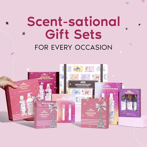 Image of Nykaa Wanderlust Dreaming of Paris Mini Envelope - Set of 3 Shower Gel | Body Lotion | Body Mist | 90 ml