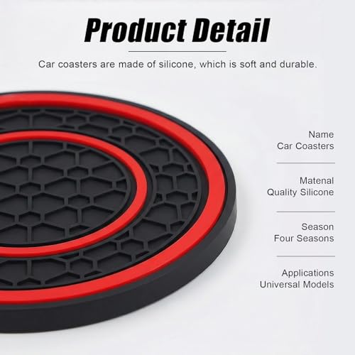 Reposa vasos para coche 2.7 pulg 2 pack negro y rojo miniatura 3