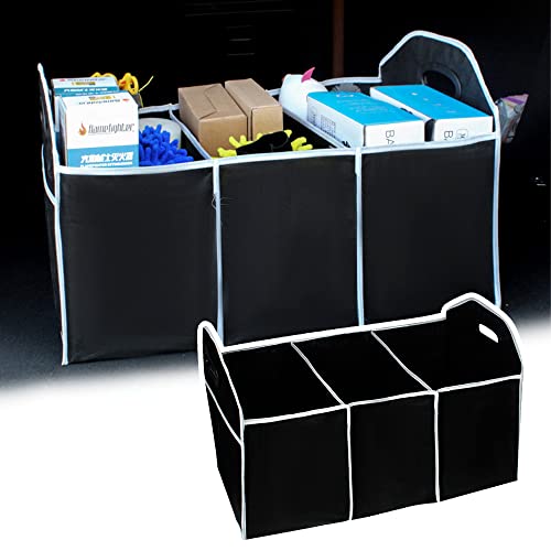 Cxccoi Foldable Multi-Purpose Trunk Organizer For Car,With 3-Grid&Side Extende Pockets&Portable Handles Keep Your Trunk Tidy,Universal Car Storage Organizer,Closet Organizers,Pantry Organization #TOP6