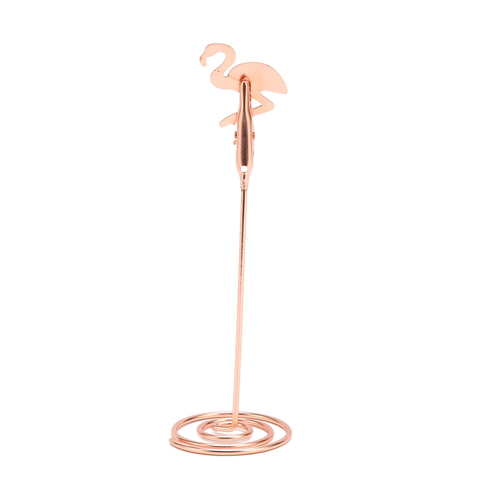 24 portatarjetas de mesa con forma de flamenco, soporte para tarjetas de escritorio de hierro en oro rosa, clip para fotos, número de mesa, notas, notas, soporte para exhibición