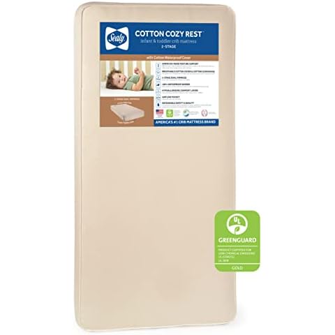 Sealy Cotton Cozy Rest Waterproof Baby Crib and Toddler Mattress Cover