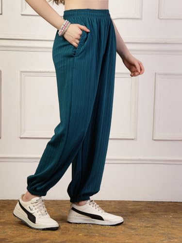 Image of UZARUS Women's Ultra-Soft Baggy Fit /Relaxed Fit Joggers with Side Pockets & Gripped Hem