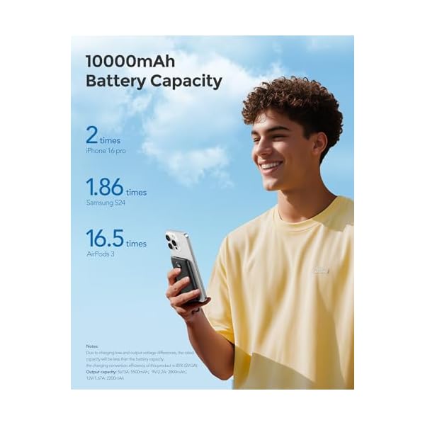 Mini Portable Charger with Built-in Cables 10000mAh 22.5W Fast Charging Power Bank USB-C Small Battery Pack Travel Essential Slim Battery Bank for iPhone, Samsung, Android, and More - Image 6