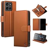 Shieldtop Compatible with Motorola Moto G 5G 2025 Wallet Case with Card Holder,Women Men RFID Blocking PU Leather Phone Case Folio Flip Shockproof TPU Protective Cover Credit Card Slots,Light Brown