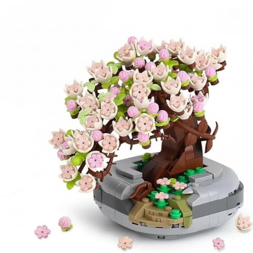 Image of SKY LINE OCEAN Kid Mini Bricks Building Blocks Sakura Tree Model || 6 Months Structural Warranty || (426+ Pcs)
