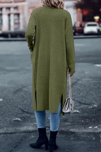 Image of Danedvi Long Cardigan Sweaters Women Trendy Open Front Coat with Pockets | Open Front Duster,Long Sleeve Coatigan,Soft Knit,Oversized,Casual Fall Winter, Daily Wear, Going Out,Work Office